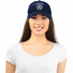 Baseball Caps Captain Hat Sailing Baseball Cap Navy Gift Boating Men Women - Navy Blue - CG18WDWGCI6 $11.82