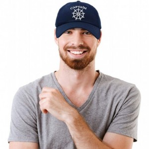 Baseball Caps Captain Hat Sailing Baseball Cap Navy Gift Boating Men Women - Navy Blue - CG18WDWGCI6 $11.82