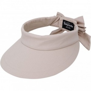 Visors Women's SPF 50+ UV Protection Wide Brim Beach Sun Visor Hat - Beige - CQ12J70S60L $13.10