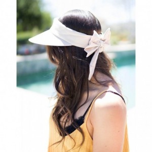 Visors Women's SPF 50+ UV Protection Wide Brim Beach Sun Visor Hat - Beige - CQ12J70S60L $13.10