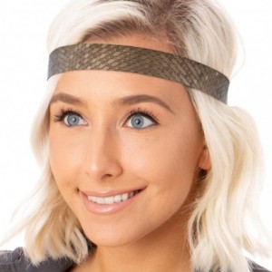 Headbands Women's Adjustable Non Slip Geo Sport Headband Multi Gift Pack - Black & Brown Wide Geo 2pk - CW19770MTQR $10.16