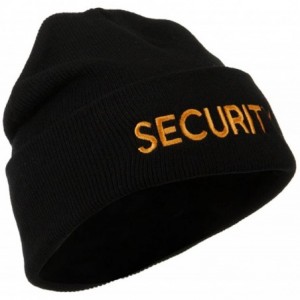 Skullies & Beanies Military Embroidered Beanie - Security - CC11E8U9C3V $22.02