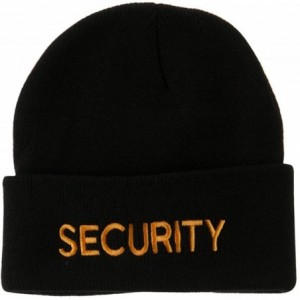 Skullies & Beanies Military Embroidered Beanie - Security - CC11E8U9C3V $22.02