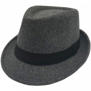 Fedoras Men Mesh Straw Summer Fedora Hat Short Brim Beach Sunhat Breathable Panama Cap - Gray-cotton - CC18Z3AZATN $14.98