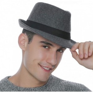 Fedoras Men Mesh Straw Summer Fedora Hat Short Brim Beach Sunhat Breathable Panama Cap - Gray-cotton - CC18Z3AZATN $14.98