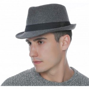 Fedoras Men Mesh Straw Summer Fedora Hat Short Brim Beach Sunhat Breathable Panama Cap - Gray-cotton - CC18Z3AZATN $14.98