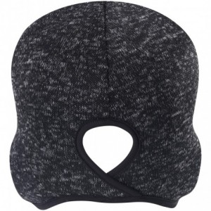 Balaclavas Balaclava Full Face Ski Mask Tactical Balaclava Hood Winter Hats Gear - Ponytail Knitting Fleece-heather Black - C...