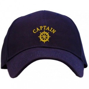 Baseball Caps Captain with Ships Wheel Embroidered Baseball Cap - Navy - CQ11DTA7GU1 $14.14