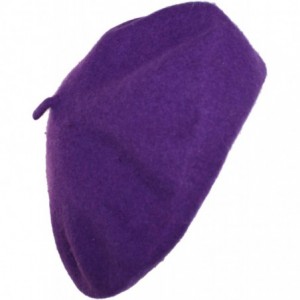 Berets Elegant Solid Classic Beret - Purple - C112L618TLP $12.64