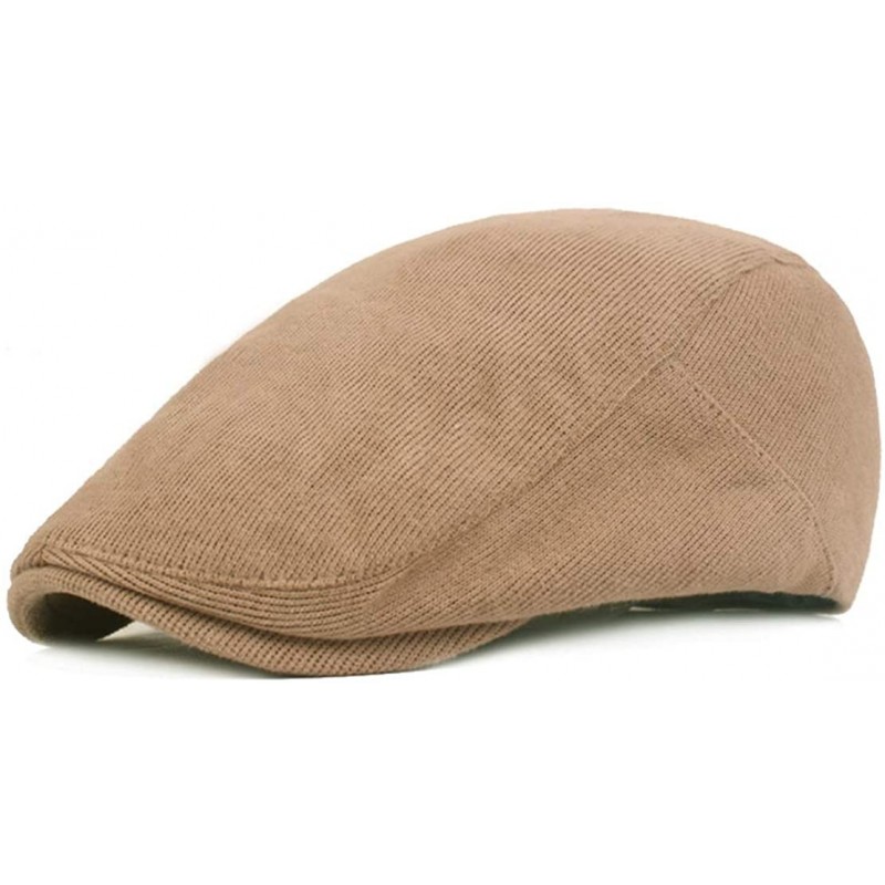 Newsboy Caps Vintage Newsboy Cap Tweed Flat Beret Cabbie Hat Baseball Cap - Khaki - CO19328T9AH $13.04