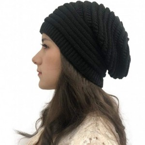 Skullies & Beanies Women Men Knitted Hat Casual Autumn Winter Warm Outdoor Wool Cap Hats & Caps - Black - CP18Z2QUNE0 $18.34
