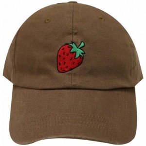 Baseball Caps Strawberry Cotton Baseball Dad Caps - Brown - CA12M3Y18G7 $12.00