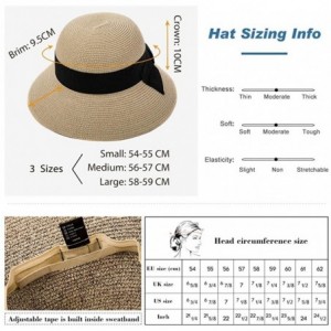 Fedoras Packable Womens Straw Cloche Derby Fedora Summer Wide Brim Sun Hat Floppy Beach 55-60cm - White_69087 - CA18CMUDKYO $...