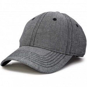 Baseball Caps Premium Baseball Cap Structured Dad Hat Low Crown Chambray - Gray - CE12N0GB2MU $7.84