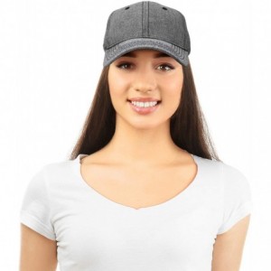 Baseball Caps Premium Baseball Cap Structured Dad Hat Low Crown Chambray - Gray - CE12N0GB2MU $7.84