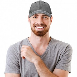 Baseball Caps Premium Baseball Cap Structured Dad Hat Low Crown Chambray - Gray - CE12N0GB2MU $7.84