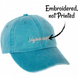 Baseball Caps Sigma (N) Sorority Baseball Hat Cap Cursive Name Font Adjustable Leather Strap Sig Kap - Bright Blue - CR1895YG...