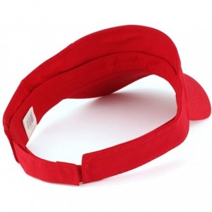 Visors happyaf Embroidered 100% Cotton Adjustable Visor - Red - C917Z3GTQK6 $19.60