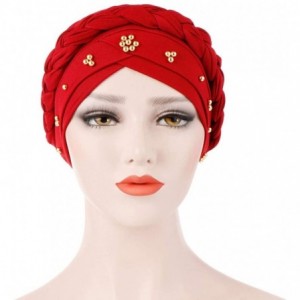 Balaclavas Turbans for Women Beads-Head Wraps 2019 Winter Fashion Cancer Cap Gift Christmas Simple Black New Outdoor Fit - CV...