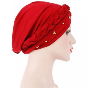 Balaclavas Turbans for Women Beads-Head Wraps 2019 Winter Fashion Cancer Cap Gift Christmas Simple Black New Outdoor Fit - CV...