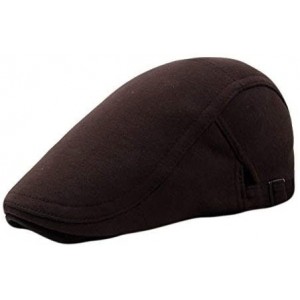 Newsboy Caps Men's Solid Cotton Flat Ivy Gatsby Newsboy Cap Hat - Coffee - CR12LWGFXAN $9.72