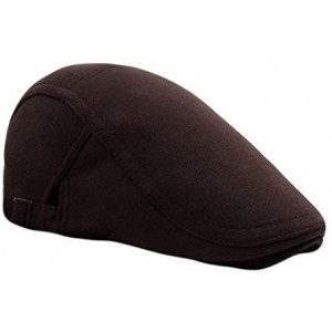 Newsboy Caps Men's Solid Cotton Flat Ivy Gatsby Newsboy Cap Hat - Coffee - CR12LWGFXAN $9.72