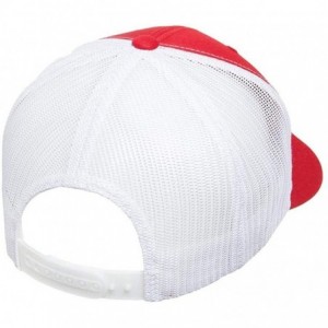 Baseball Caps Yupoong Retro Trucker Custom Hat - Red/White - CG18HO6RR0K $24.49