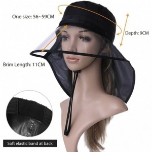 Rain Hats Women Waterproof Rain Hat Protection Chin Strap Trasparent Visible Visor - 99046_navy Blue - C218RS0C39X $24.05