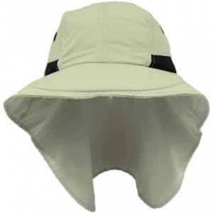 Sun Hats Men's Wide Brim Sun Flap Hat Camping Boating Khaki - CD11BFC9MKX $45.61