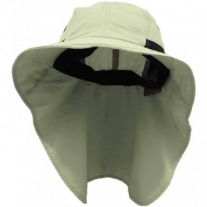 Sun Hats Men's Wide Brim Sun Flap Hat Camping Boating Khaki - CD11BFC9MKX $41.11