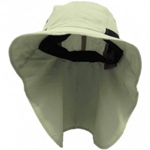 Sun Hats Men's Wide Brim Sun Flap Hat Camping Boating Khaki - CD11BFC9MKX $19.15