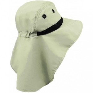 Sun Hats Men's Wide Brim Sun Flap Hat Camping Boating Khaki - CD11BFC9MKX $19.15