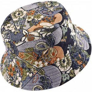 Bucket Hats Fashion Print Bucket Hat Summer Fisherman Cap for Women Men - Flower Tree Black - CT18SNA0YUD $14.38