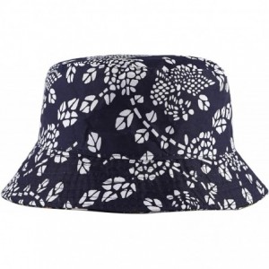 Bucket Hats Fashion Print Bucket Hat Summer Fisherman Cap for Women Men - Flower Tree Black - CT18SNA0YUD $14.38