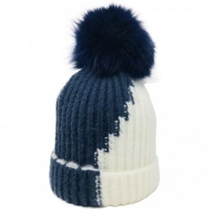 Skullies & Beanies knife Knitted Winter Snowboarding Slouchy - Blue & White - C218IWRZ45Z $13.41