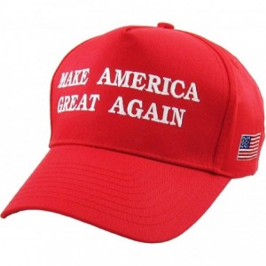 Baseball Caps Make America Great Again Our President Donald Trump Slogan with USA Flag Cap Adjustable Baseball Hat Red - CG12...