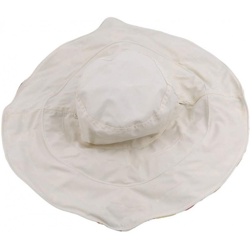 Sun Hats Women's Foldable Floppy Reversible Travel Beach Sun Visor Hat Wide Brim-Beige - Beige - CC18QX7LCMM $10.93