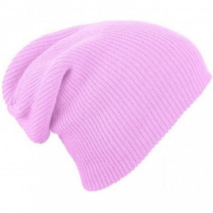 Skullies & Beanies Mens/Woman Knitted Woolly Winter Slouch Beanie Hat - Rose Pink - CQ12HP9CW51 $11.04