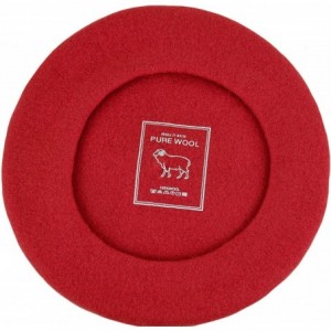 Berets Traditional Women's Men's Solid Color Plain Wool French Beret One Size - Red - CV189YIKRRR $8.54