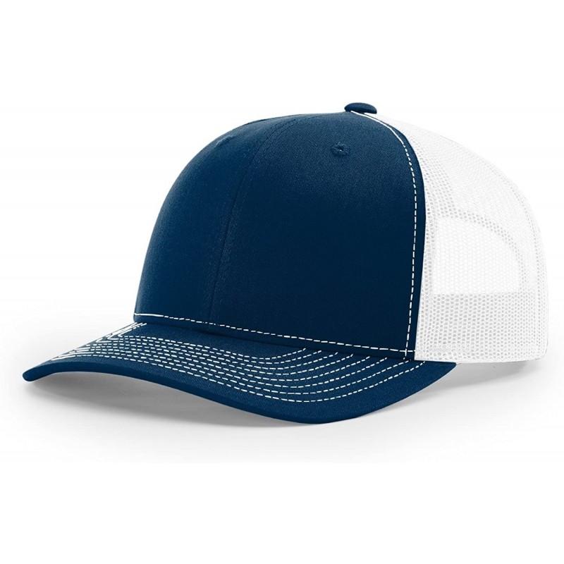 Baseball Caps Richardson 112 Structured Classic Trucker Snapback - Navy/White - CT1803OYCO2 $10.42