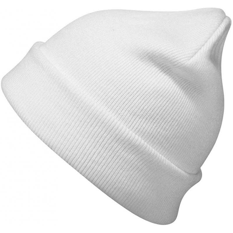 Skullies & Beanies Slouchy Beanie Cap Knit hat for Men and Women - White - C318XOHZHOD $20.78