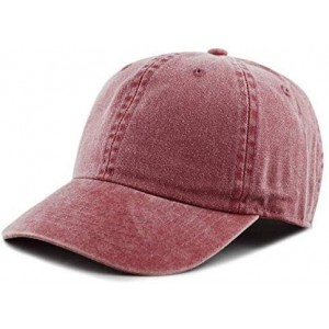 Baseball Caps 100% Cotton Pigment Dyed Low Profile Dad Hat Six Panel Cap - 1. Burgundy - CF189A2DG9Z $17.70