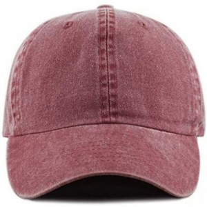 Baseball Caps 100% Cotton Pigment Dyed Low Profile Dad Hat Six Panel Cap - 1. Burgundy - CF189A2DG9Z $7.27