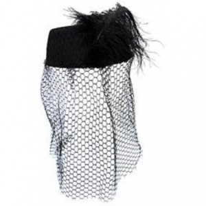 Headbands Janet Snakehole Black Pillbox Hat With Veil - C4116O9UHPB $19.80