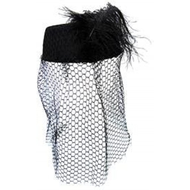 Headbands Janet Snakehole Black Pillbox Hat With Veil - C4116O9UHPB $11.21