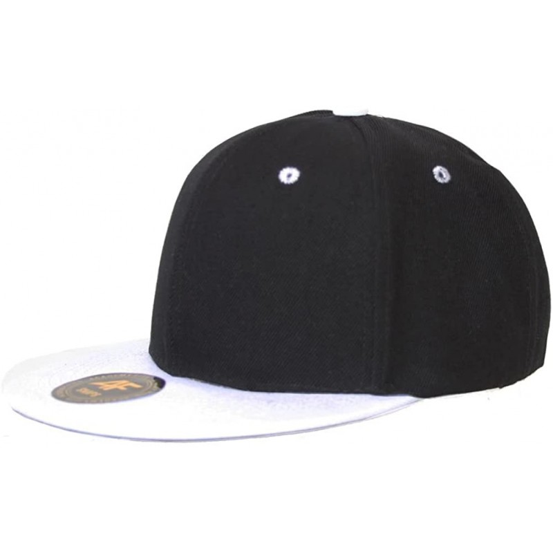 Baseball Caps New Two Tone Snapback Hat Cap - Black/White - CA11B5O2U55 $8.57