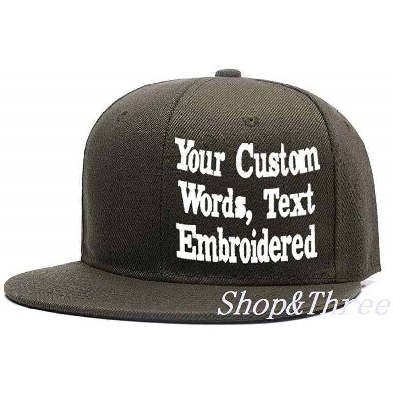 Baseball Caps Custom Embroidered Baseball Cap Personalized Snapback Mesh Hat Trucker Dad Hat - Hiphop Olive Green - CD18HLXD7...