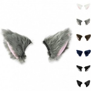 Headbands Cat Fox Long Fur Ears Hair Clip Cosplay Costume Kit Fancy Dress Halloween Party - Light Purple - CH18T82TYO3 $10.22