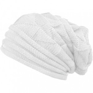 Skullies & Beanies Pleated Cuffed Wool Knit Hat- Sttech1 Women Winter Crochet Hat Wool Knit Beanie Warm Caps (White) - White ...
