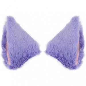 Headbands Cat Fox Long Fur Ears Hair Clip Cosplay Costume Kit Fancy Dress Halloween Party - Light Purple - CH18T82TYO3 $10.22